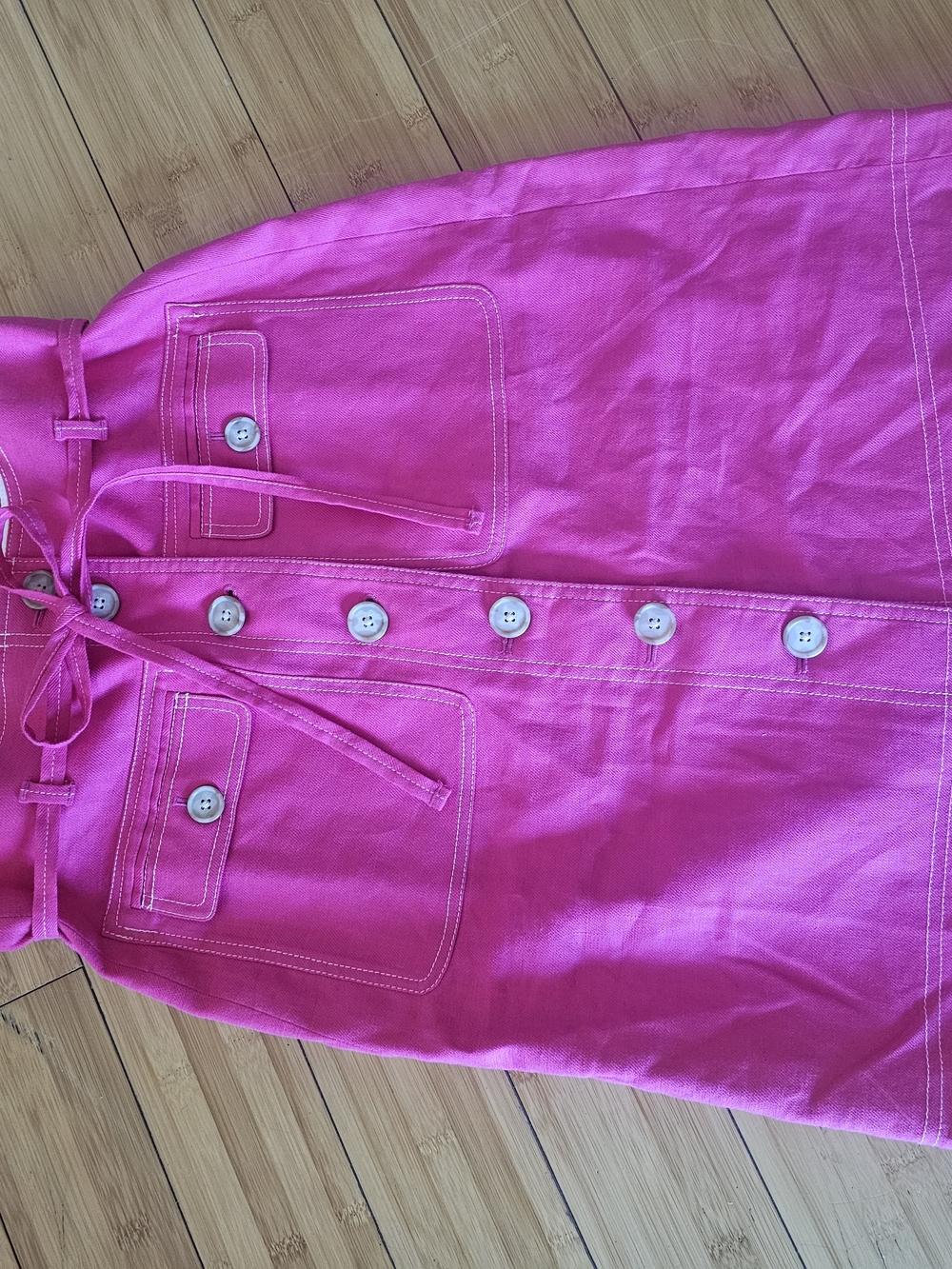J. Crew Hot Pink Button-Front A-Line Skirt - Picture 4 of 8